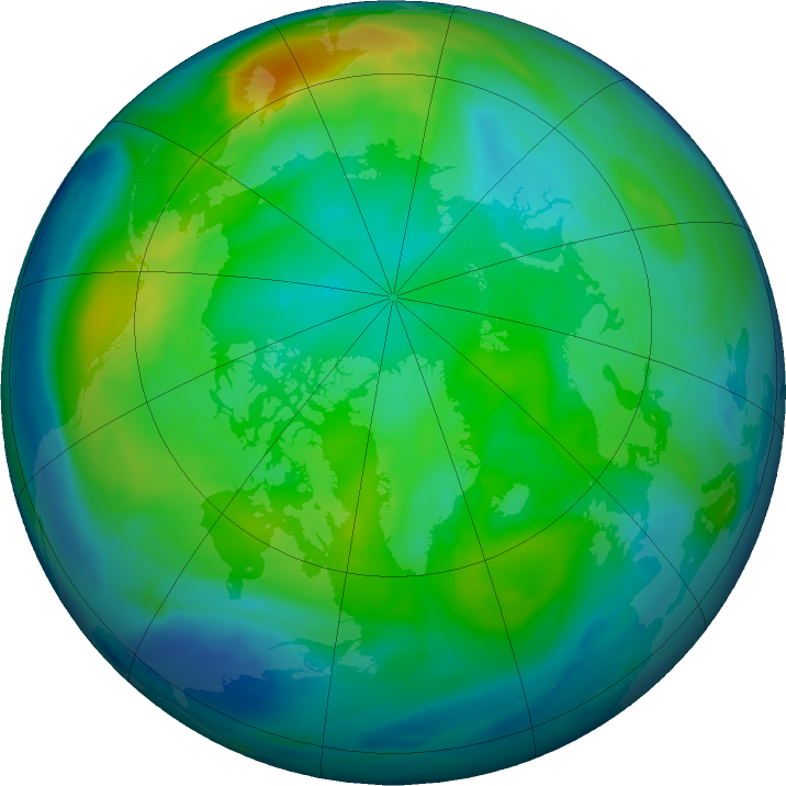 Arctic ozone map for 05 November 2022